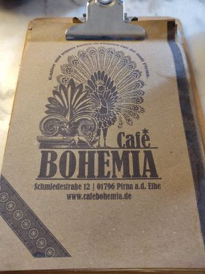 Die Karte at Café Bohemia in Pirna