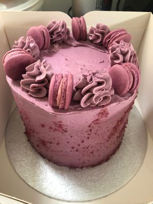 Outside of blueberry cake, looks as good as it tasted  at Tastopia  in Loughton