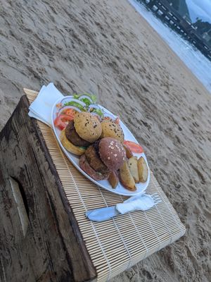 Veggie burger w no cheese at Canoa in Rio De Janeiro