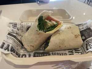 Pesto chicken burrito  at Birch Cafe in Highland Heights