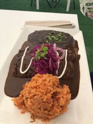 Mole enchiladas  at The Village in San Diego