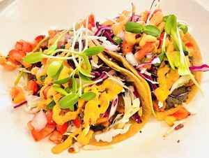 Chorizo Tacos #Veganuary at The Village in San Diego