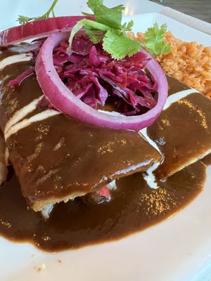 Mole enchiladas   at The Village in San Diego