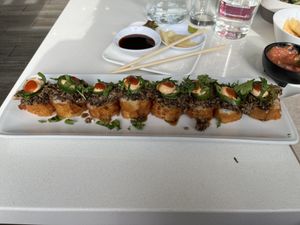 Crab Tempura roll  at The Village in San Diego