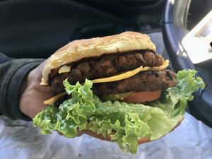 Beyond Burger (w/ double patty) at Loving Hut in Redlands