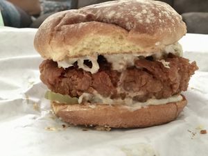 Hot & Spicy Burger at Loving Hut in Redlands