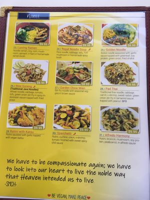 Menu - Noodle  at Loving Hut in Redlands