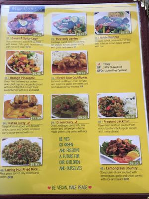 Menu - Main Courses at Loving Hut in Redlands