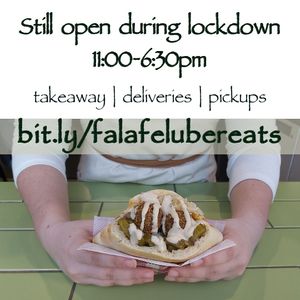 Open during lockdown :) at Falafel Mazal - Kiosk in Miami