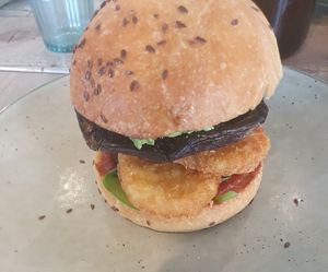 Veggie burger (asked for vegan version) at The Garage in Ocean Grove