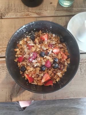 Vegan granola (have to ask to veganize it) at The Garage in Ocean Grove