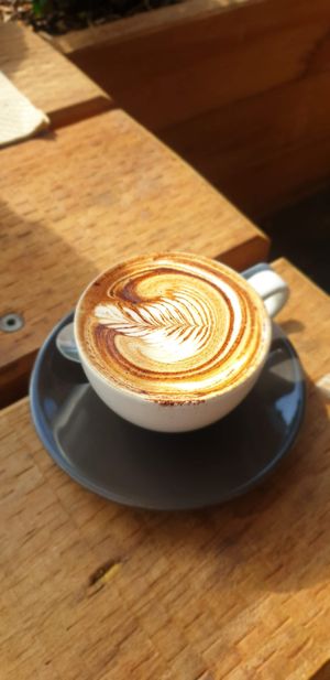 Almond milk cappacino at The Garage in Ocean Grove