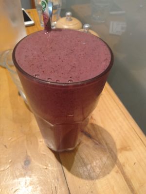 Vegan very Berry smoothie at Driftwood Cafe in Ocean Grove