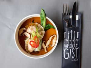 Consommé with wonton at Taplokaal Gist in Utrecht