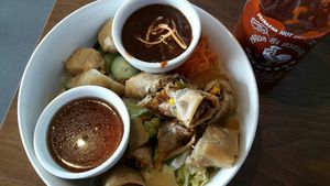 Spring roll and tofu "bun" salad at Original Saigon in Toowoomba City