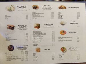 Main menu at Original Saigon in Toowoomba City