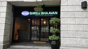 Restaurant exterior, entrance is along Boon Tat Street at Shree Bhaavan - Lau Pa Sat in Central Singapore