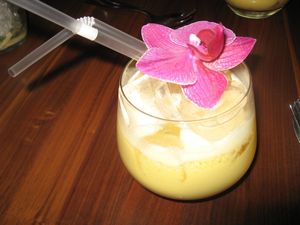 Non-alcoholic fruity beverage for a dessert at Farang in Helsinki