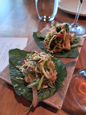 Cha plu & marinated jackfruit at Farang in Helsinki