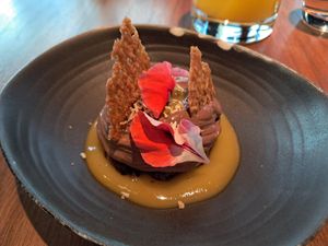 Chocolate and passion fruit dessert at Farang in Helsinki