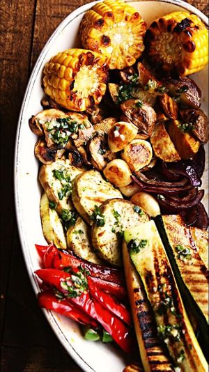 Grilled Vegetable Platter Add toasted chickpeas or pan seared tofu for protein.  at RubyJoy's in San Miguel De Allende