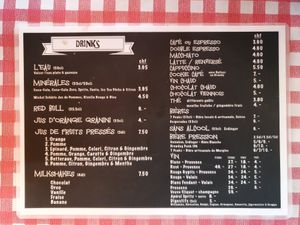 Drinks Menu (December 2019) at Cookie Café Mossettes in Les Crosets Val-dilliez