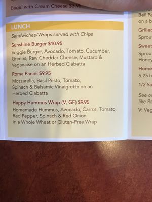 Happy hummus wrap is false advertising! It’s NOT vegan!  at Greens N Grains in Egg Harbor