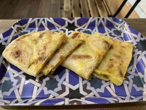 Veggie crepe/flatbread thing  at Nujaila in Granada