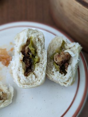 Green chili steam bun at Fei's Cafe in Albuquerque
