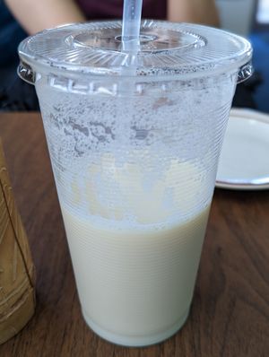 Fresh soy milk at Fei's Cafe in Albuquerque