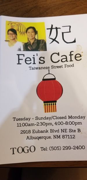 Fei's Cafe menu/info  at Fei's Cafe in Albuquerque