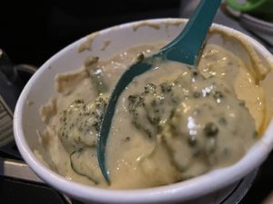 Broccoli & Chz soup at Life - The Vegan Drive Thru in Cape Coral