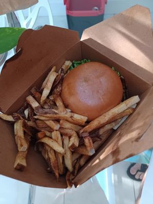 Bacon Cheeseburger at Life - The Vegan Drive Thru in Cape Coral