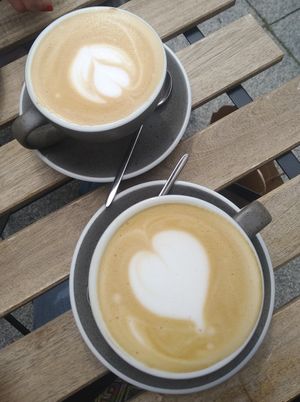 Oat latte at Bread House in Torun