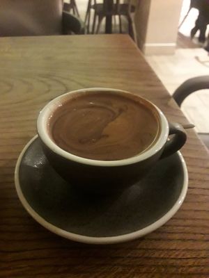 Vegan hot chocolate at Bread House in Torun