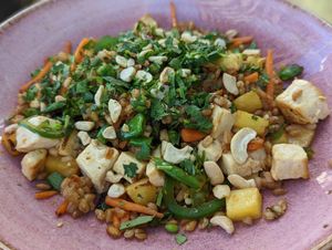 Fried farro bowl with quinoa at Farm and Craft in Scottsdale