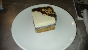 tofu cheesecake with poppy seeds and apples at Paradise Food in Podgorica