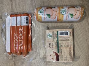 Tofu and sausages   at Paradise Food in Podgorica