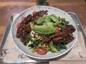 Avocado & Quinoa + impossible chorizo  at Mendocino Farms in San Jose