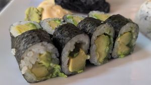 Avocado roll at Liquid Ginger in Gainesville
