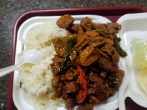 Tofu w spicy tempeh at Tempe House in San Bernardino