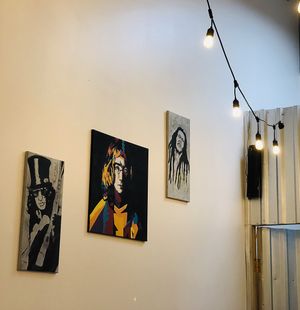 Wall decorations at Gonza's Bar & Street Food in Alajuela