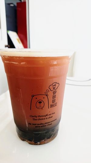 Earl Grey vanilla tea with dark brown sugar boba at Mong Cha Cha Cafe 夢茶茶 in Central Singapore