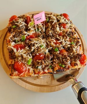 Cheezy Omnimeat Pizza ~ 15/4/22 at Mong Cha Cha Cafe 夢茶茶 in Central Singapore