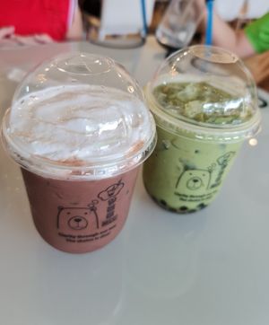 Mint Chocolate Latte & Uji Matcha Boba Tea ~ 15/4/22 at Mong Cha Cha Cafe 夢茶茶 in Central Singapore