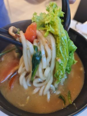 Shacha Monkey Head Mushroom Udon ~ 20/6/22 at Mong Cha Cha Cafe 夢茶茶 in Central Singapore