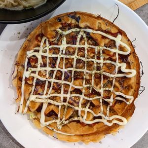 Okonomiyaki Waffles  at Mong Cha Cha Cafe 夢茶茶 in Central Singapore