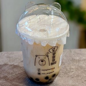 Roasted Bean Boba Latte with Oat Milk  at Mong Cha Cha Cafe 夢茶茶 in Central Singapore