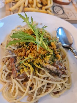 Truffle Spaghetti ~ 4/9/22 at Mong Cha Cha Cafe 夢茶茶 in Central Singapore
