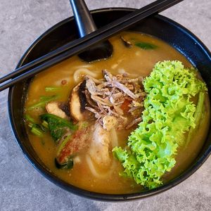 Shacha Lion's Mane Udon at Mong Cha Cha Cafe 夢茶茶 in Central Singapore